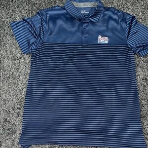 Vineyard Vines Navy Blue Striped Men's Performance Polo The Fred Size Medium